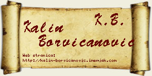 Kalin Borvičanović vizit kartica